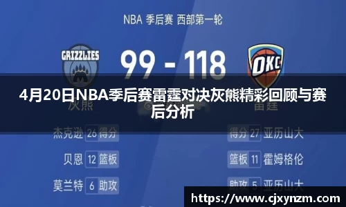 4月20日NBA季后赛雷霆对决灰熊精彩回顾与赛后分析